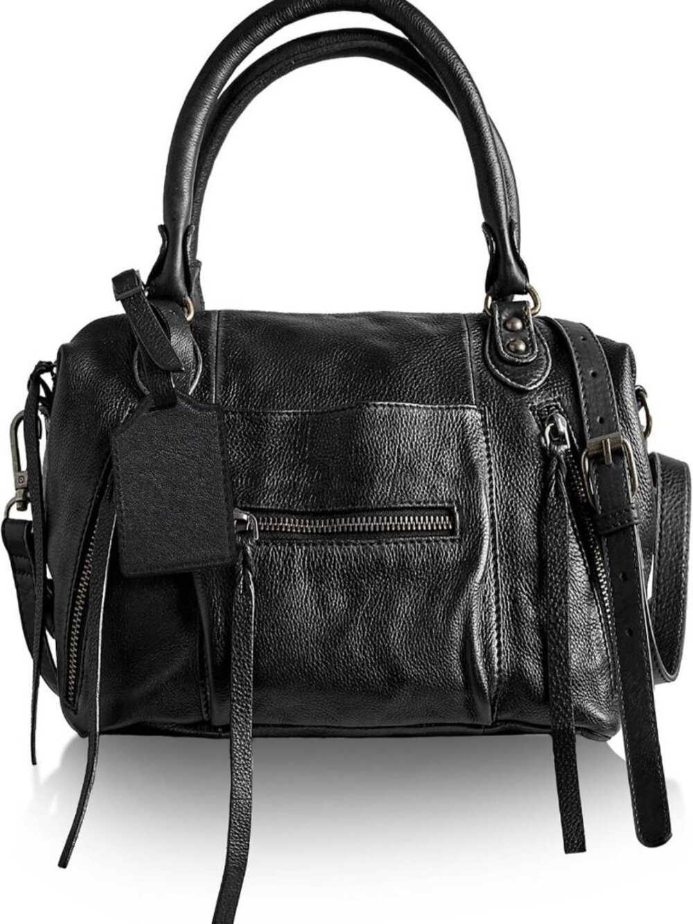 Vegan Leather Mini Tote Bag - Stylish City Purse with Adjustable Straps, 8L